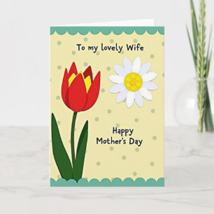 Cartão de Arte do Dia das Mães para Esposa Querida