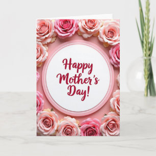Cartão de Arte do Dia das Mães Rose Blush