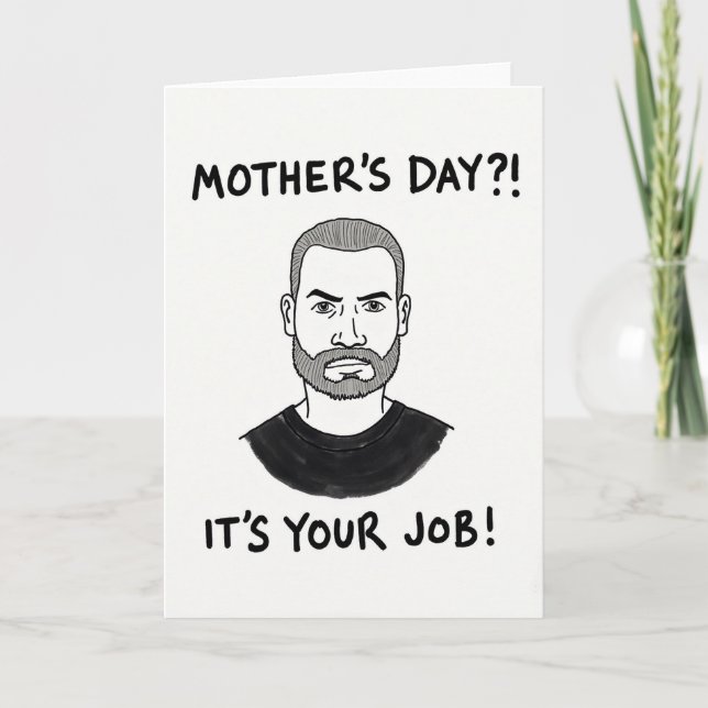 Cartão de Arte do Dia das Mães Rugged Man (Frente)