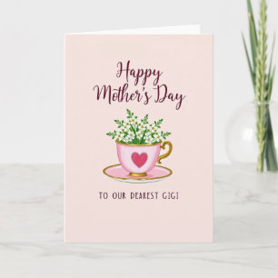 Cartão de Arte do Dia das Mães Teacup