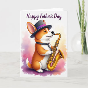 Cartão de Arte do Dia dos Pais Canino Musical