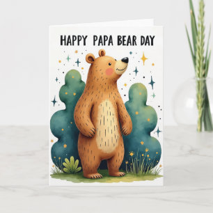 Cartão de Arte do Dia dos Pais do Urso Sorridente