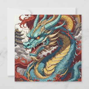Cartão de arte do Dragão chinês
