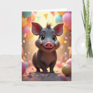 Cartão de Arte do Leitão Alegre