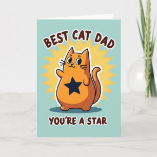 Cartão de Arte do Melhor Pai Gato Laranja