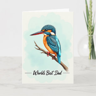 Cartão de Arte do Melhor Pai Teal Bird