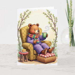 Cartão de Arte do Urso do Dia dos Pais Aconchegant