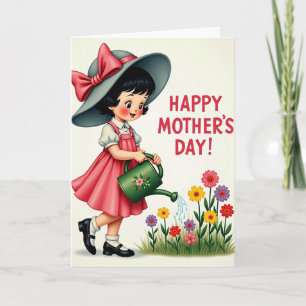 Cartão de Arte Doce Floral para o Dia das Mães
