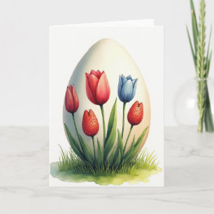 Cartão de Arte em Aquarela Floral de Primavera