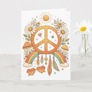 Cartão de Arte em Branco Vibes Hippie Boêmio