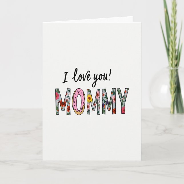 Cartão de Arte Eu Te Amo Mamãe (Frente)