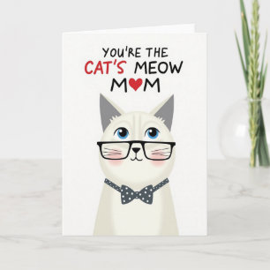 Cartão de Arte Felina Dia das Mães Doce