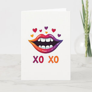 Cartão de Arte Fiery Lips Xo Xo