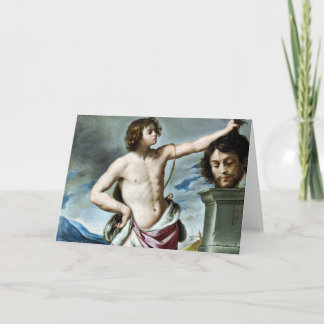 Cartão de Arte Fina David com a Cabeça de Golias