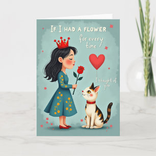 Cartão de Arte Flor Pensou em Você