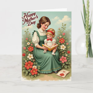 Cartão de Arte Floral de Mãe Amorosa