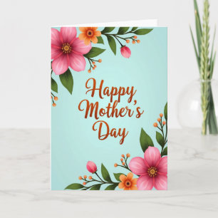 Cartão de Arte Floral do Dia das Mães