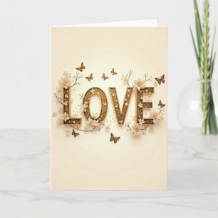 Cartão de Arte Floral Golden Love