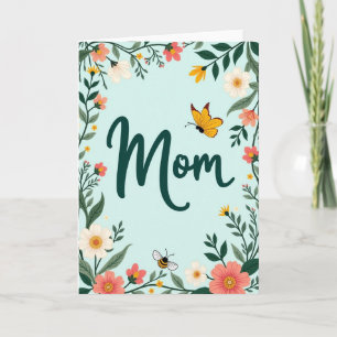 Cartão de Arte Floral Mãe Adorável