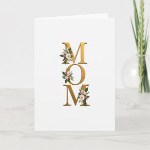 Cartão de Arte Floral Nome Dourado