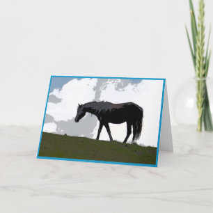 cartão de arte gráfica de cavalo preto
