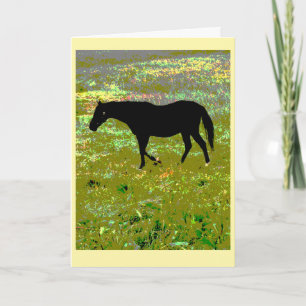 cartão de arte gráfica de cavalo preto