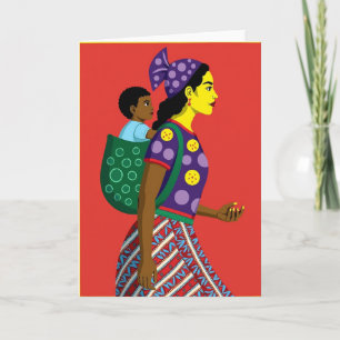 Cartão de Arte Gráfica de Mãe Forte