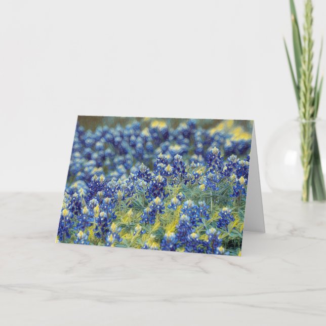 Cartão de Arte Impressionista de Monte Bluebonnet  (Frente)