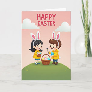 Cartão de Arte Infantil Alegria de Primavera