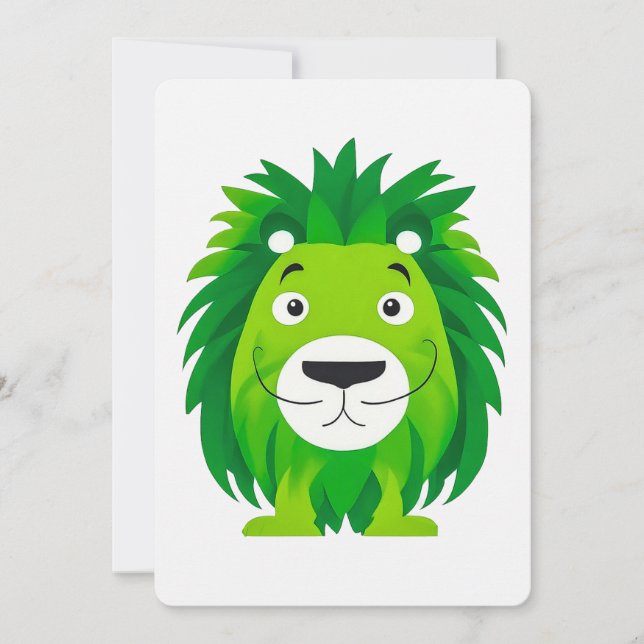 Cartão de Arte Lion Verde (Frente)