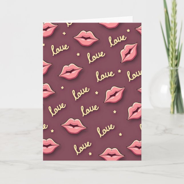 Cartão de Arte Moderna Love Lips (Frente)