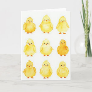 Cartão de Arte Nine Cute Chicks