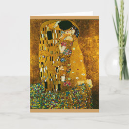 Cartão de Arte "O Beijo" e envelope de Gustav Klim