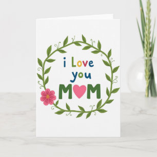Cartão de Arte Pop Colorido Eu Te Amo Mamãe