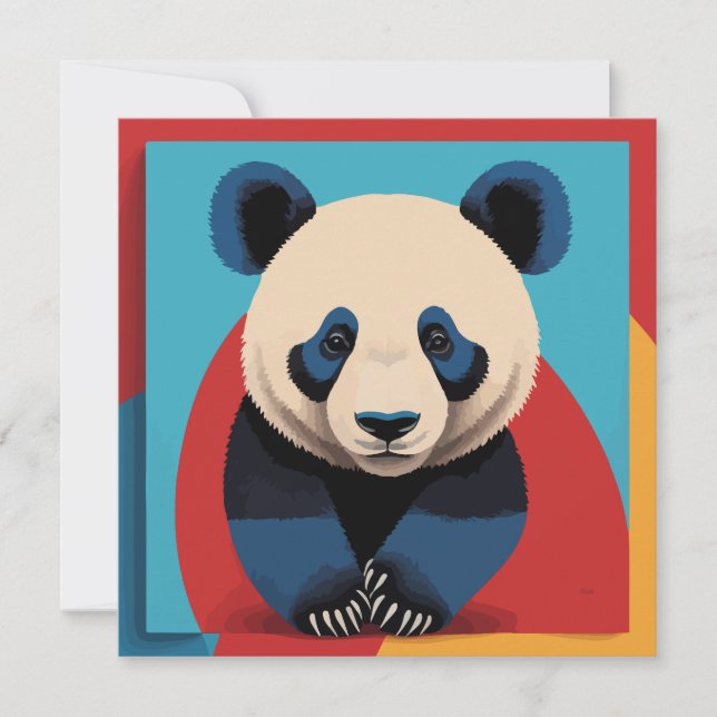 Cartão de arte pop de panda (Frente)