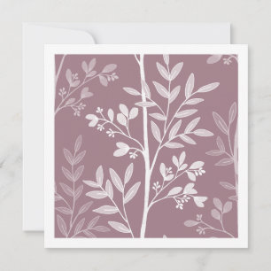 Cartão de Arte Rosa Poeira Mauve Jardim Floral Fin