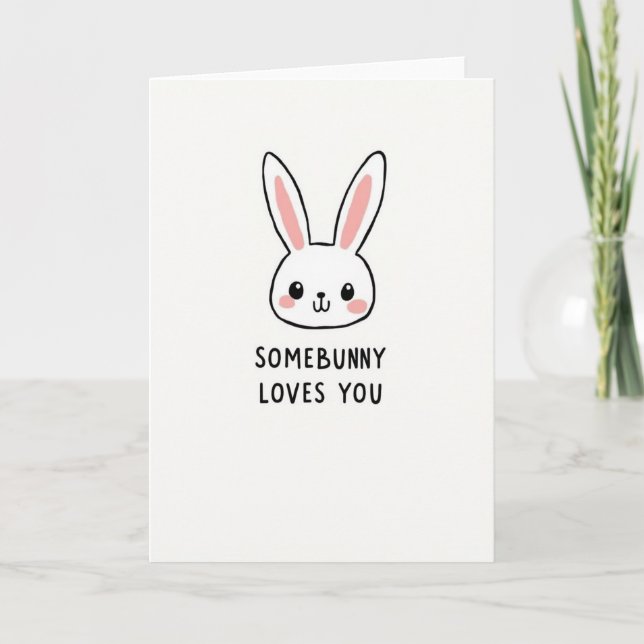 Cartão de Arte Somebunny Loves You (Frente)