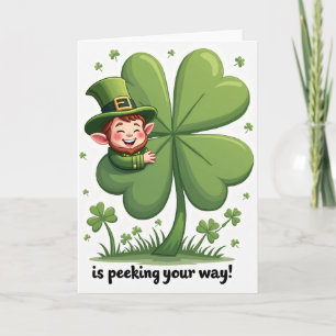 Cartão de Arte Sorte do Leprechaun do Trevo