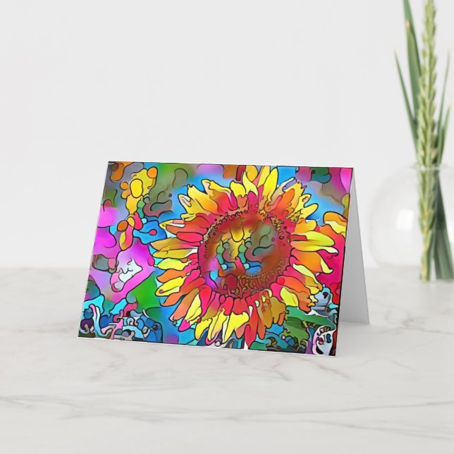 Cartão de Arte Sunflower para Pop de Groovy (Frente)