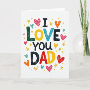 Cartão de Arte Vibrante Eu Amo Papai