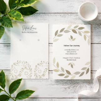 Cartão de Arte Yin-Yang de Folhagem Verde Minimali