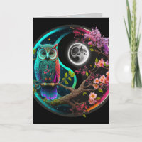 Cartão de Artes Gráficas Coruja e Lua