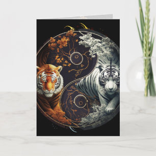 Cartão de Artes Gráficas Tigre Yin Yang