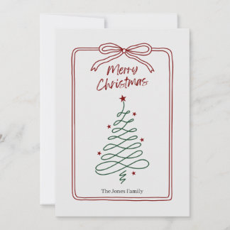Cartão de Árvore de Natal Minimalista