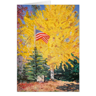 Cartão de Árvore Ginkgo de outono