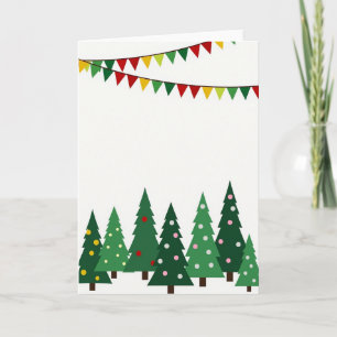 Cartão de Árvores de Natal Festivas
