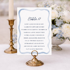 Cartão de Assento de Casamento Dusty Blue French E