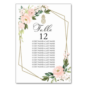 Cartão de Assento de Casamento Geométrico Floral R