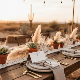 Cartão de Assento de Mesa de Casamento Boho Desert