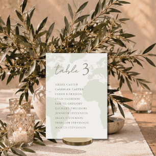 Cartão de Assento de Mesa de Casamento com Mapa de